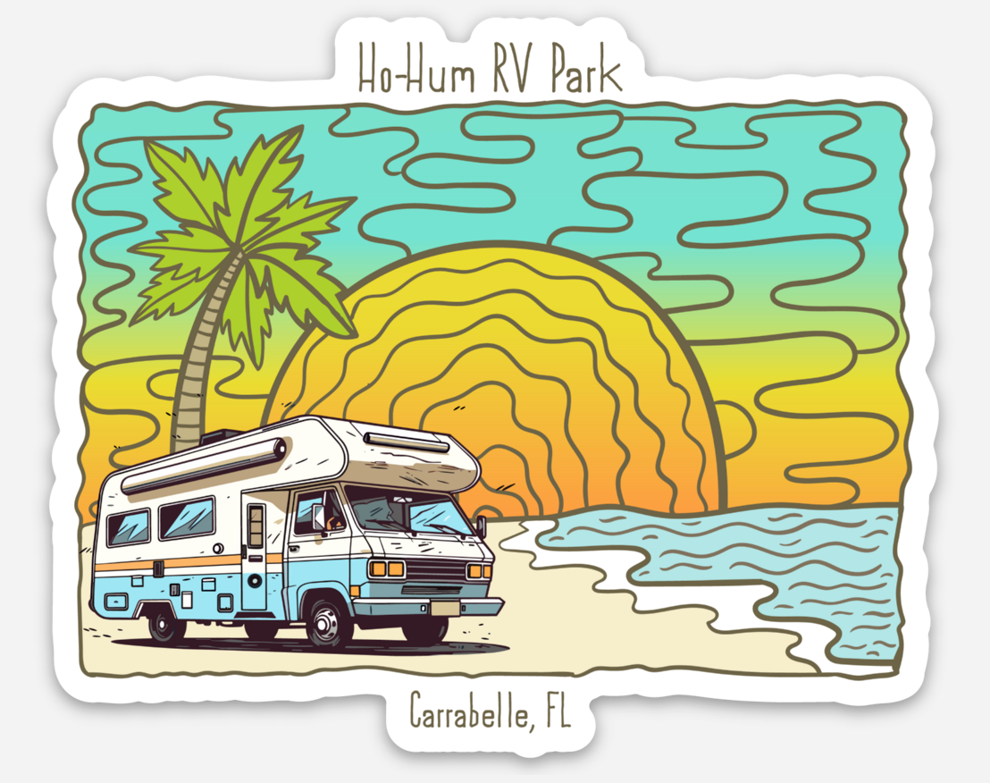 RV On the Beach Ho-Hum Carrabelle, FL Sticker